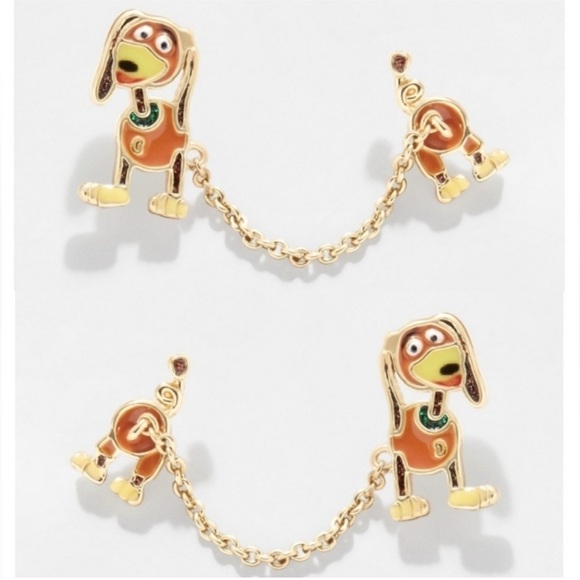 BaubleBar Pixar Toy Story Slinky Dog Gold Earrings - Picture 1 of 5